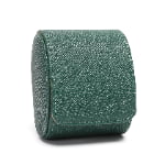 Green PU Leather Watch Roll with cross grain
