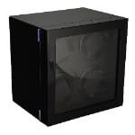Quad Watch Winder Box with LED Light angle side