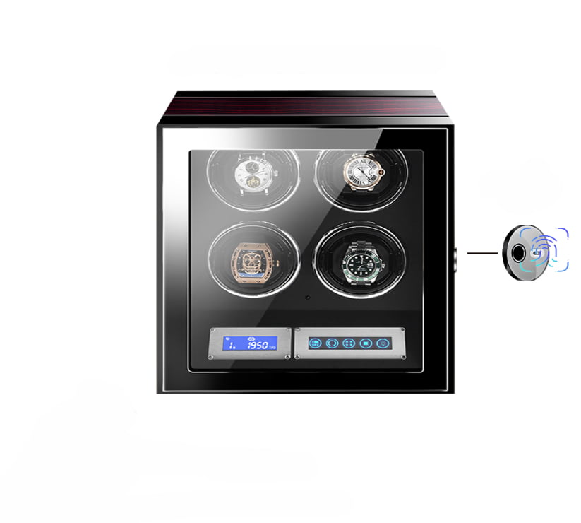 fingerprint lock watch winder front
