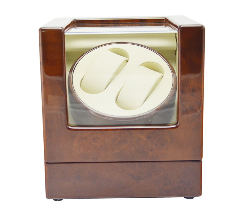 Two Watch Winder Box with Japanese Mabuchi Motor front