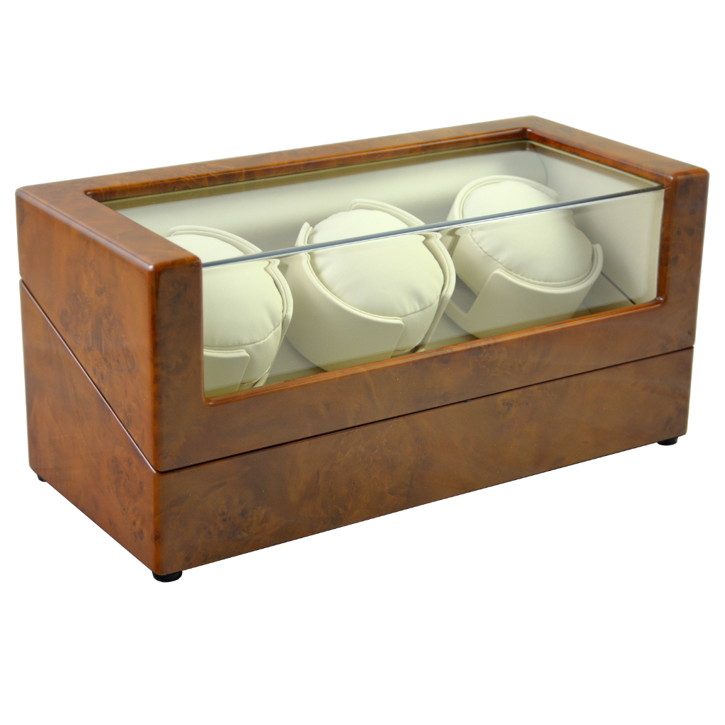 Luxury Watch Winder for 3 Watches angle side