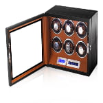 6 automatic watch winder case with door sensor and 12 o'clock reset function